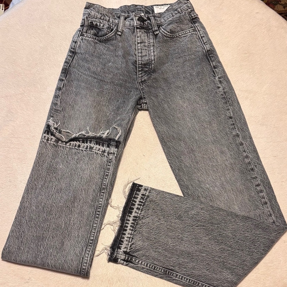 Rag & Bone Alex High Rise Straight Black Size 23 Button Fly